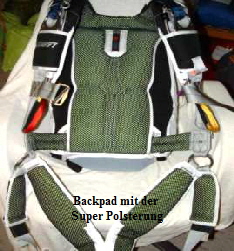 Backpad mit der 
Super Polsterung